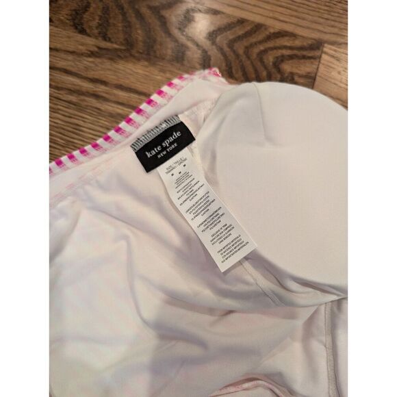 KATE SPADE Ringmaster Swimsuit Striped Radiant Pink Plunging V-neck Size M BNWT - Picture 8 of 16